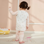 Printed Jacket and plain Pants Pajama For Baby girl Image