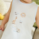 Printed Vest and Plain Shorts Pajama For Baby boy Image