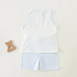 Printed Vest and Plain Shorts Pajama For Baby boy Image