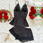 Black Set-2pc Top and Short Lingerie For Women Image