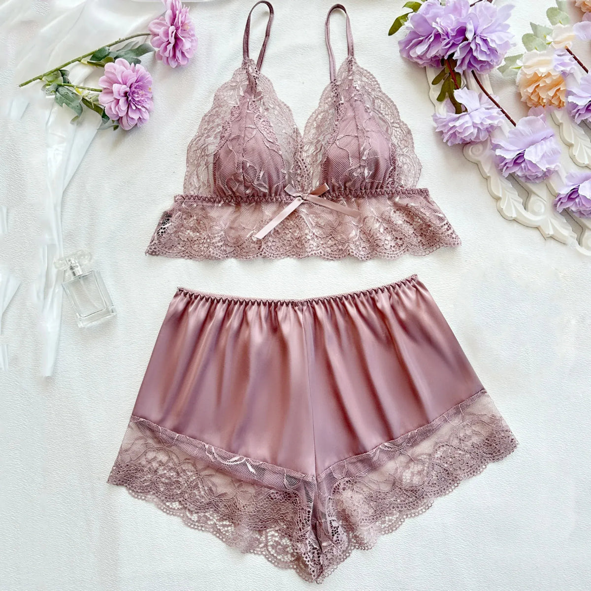 Set-2pc Top and Short Lingerie For Women Image