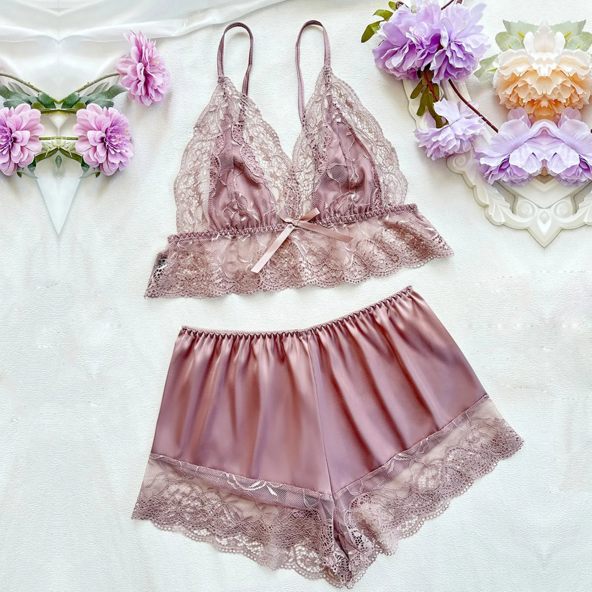 Set-2pc Top and Short Lingerie For Women Image