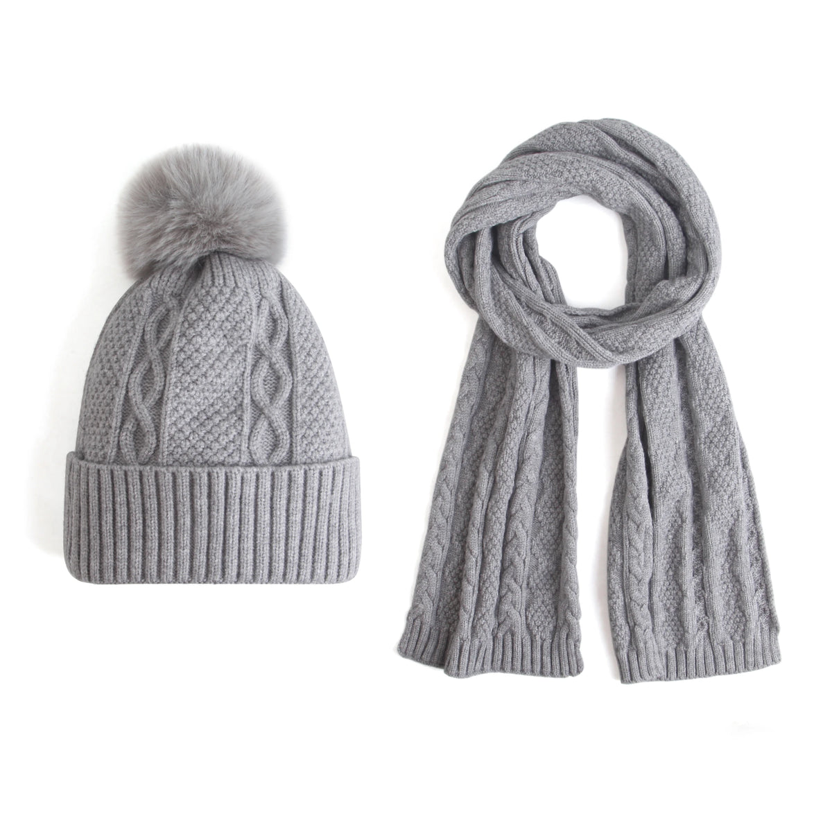 7-12Y Gray Set-2Pc (Scarf-Hat) for Boys Image
