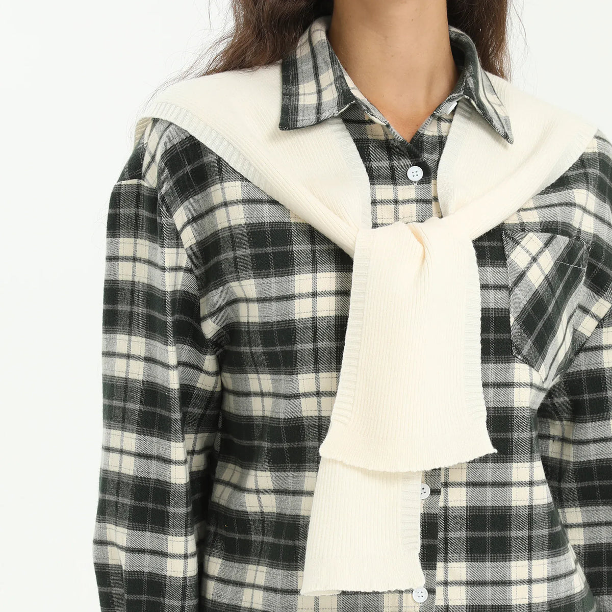 Elegant Checked Shirt-2Pc for Women Image
