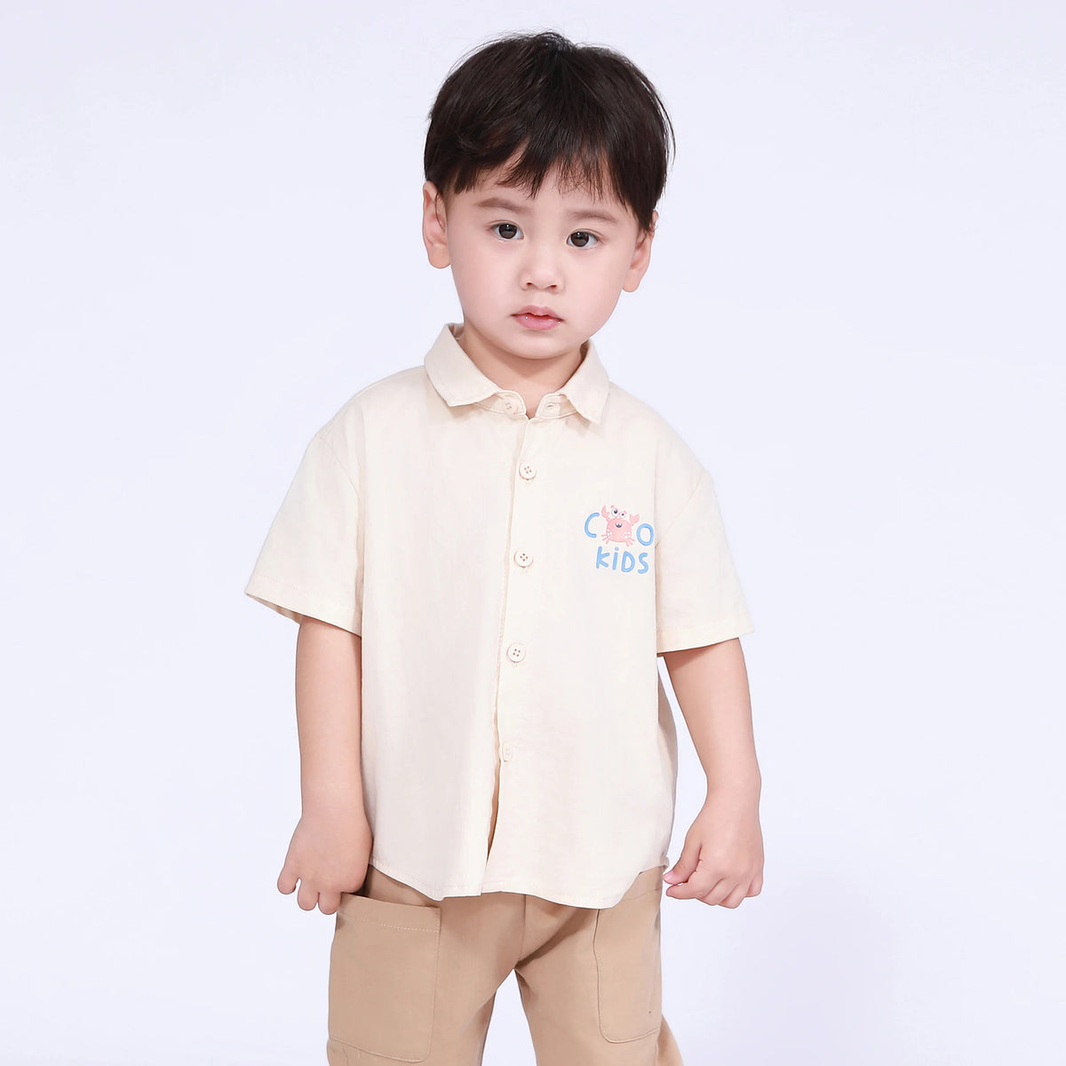 Khaki Printed Shirt for Baby Boy Image