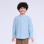 Sky Blue Solid Shirt for Boys Image
