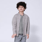 Sliver Gray Plain Shirt for Boys Image