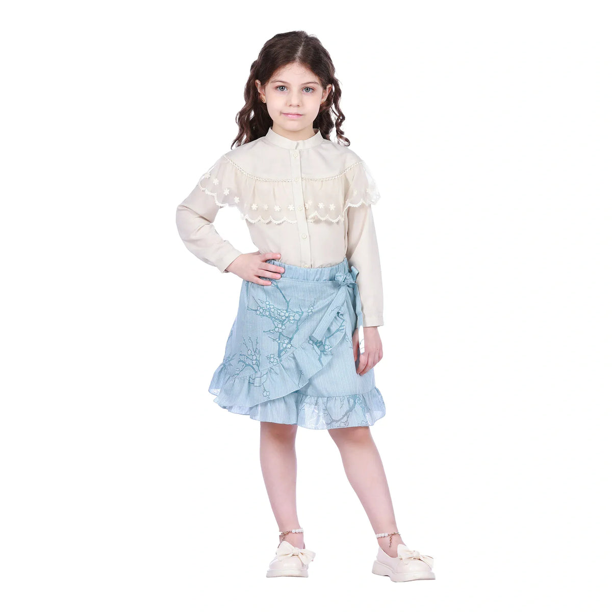 Floral Classic Shirt For Girls Image