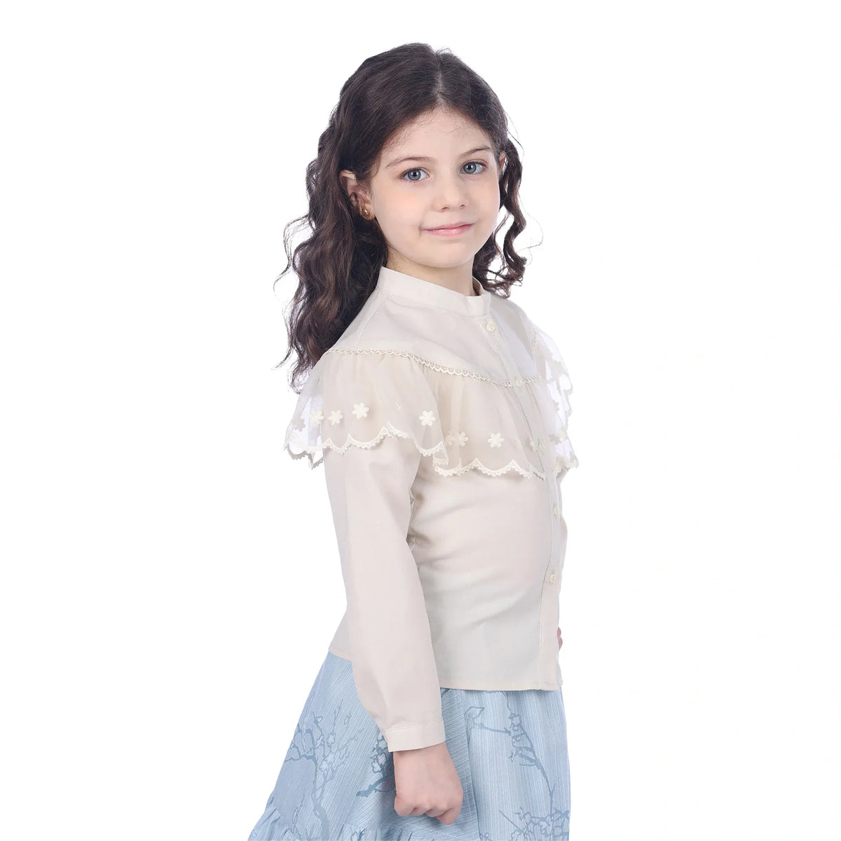 Floral Classic Shirt For Girls Image