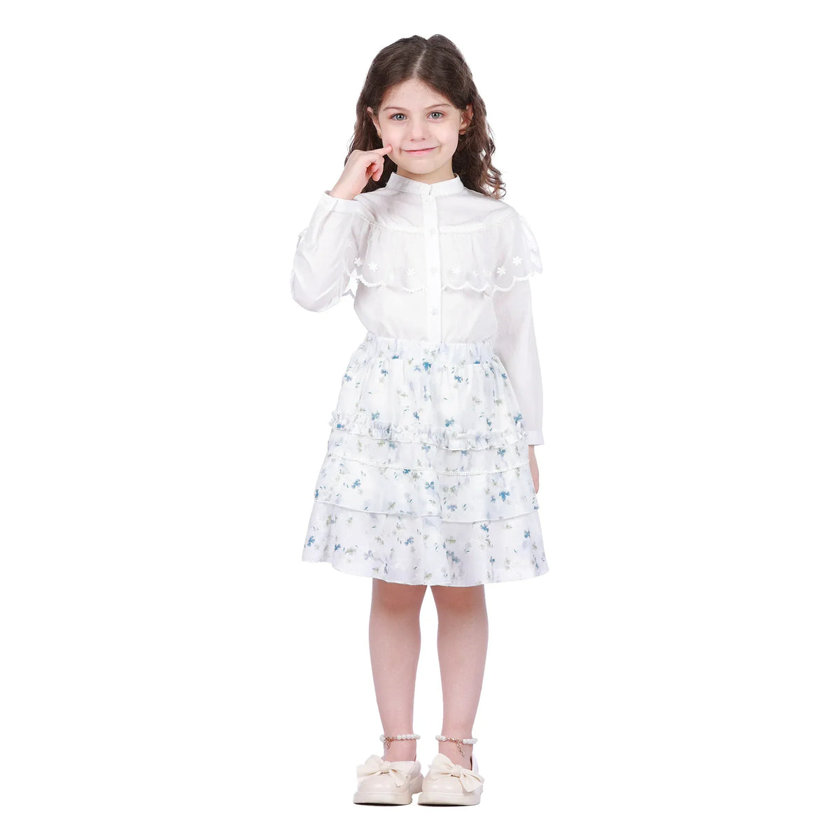 Floral Classic Shirt For Girls Image