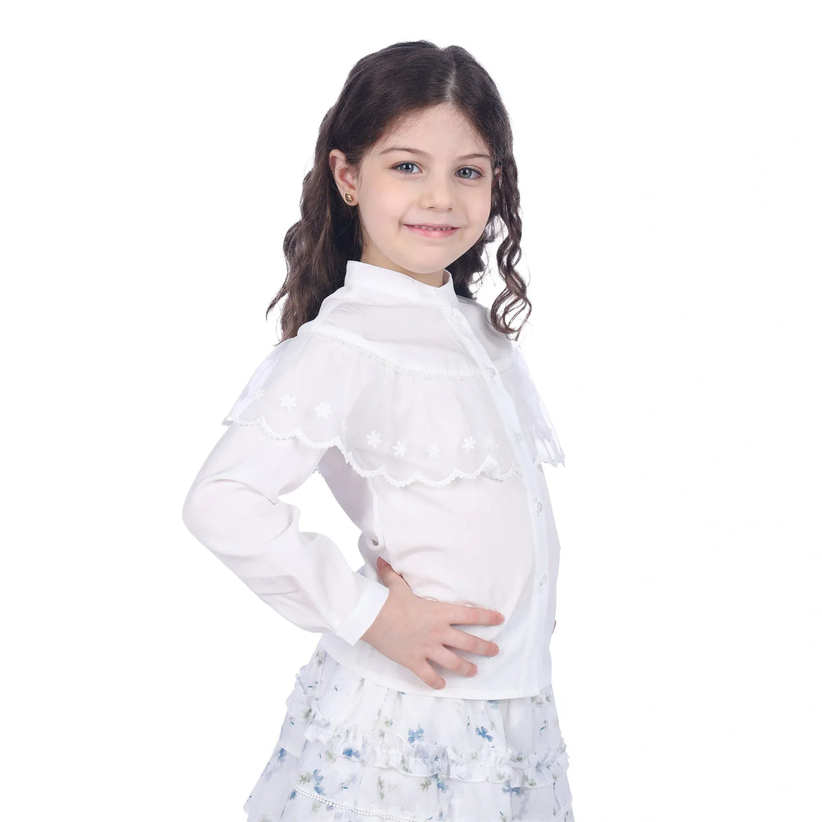 Floral Classic Shirt For Girls Image