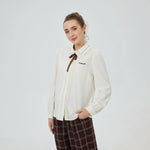 White Embroidery Shirt for Women Image