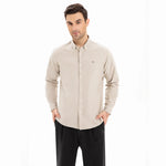 Beige Elegant Classic Shirt for Men Image