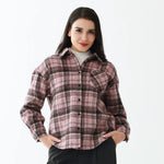 Pink Elegant Checked Shirt for Women Image