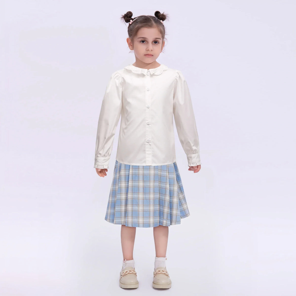 Embroidery Uniform Shirt for Girls Image