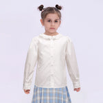 White Embroidery Uniform Shirt for Girls Image