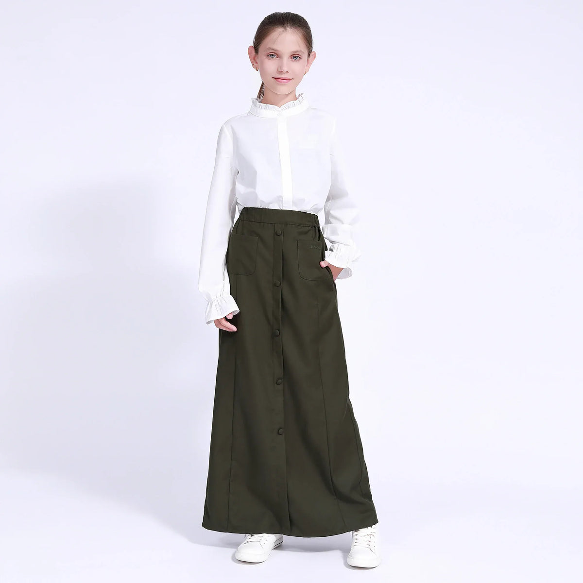 Embroidery Uniform Shirt for Girls Image