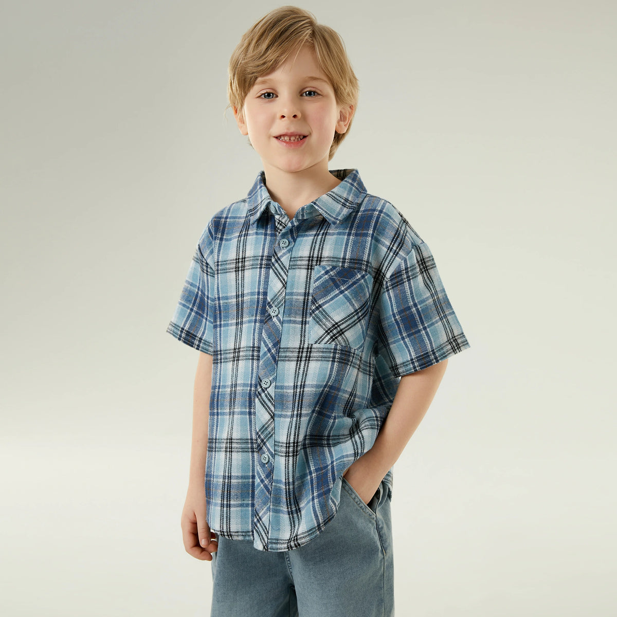 قميص كاجوال كاروهات للأولاد