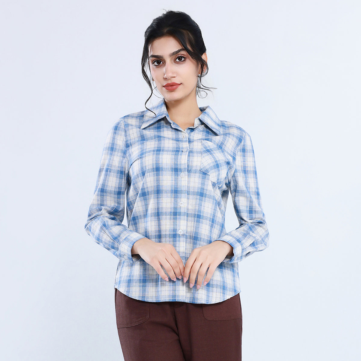 قميص كاروهات كاجوال للنساء