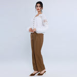 قميص كاجوال مزين بدانتيل للنساء