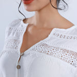 قميص كاجوال مزين بدانتيل للنساء