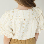 قميص مزين بنمط الزهور للبنات