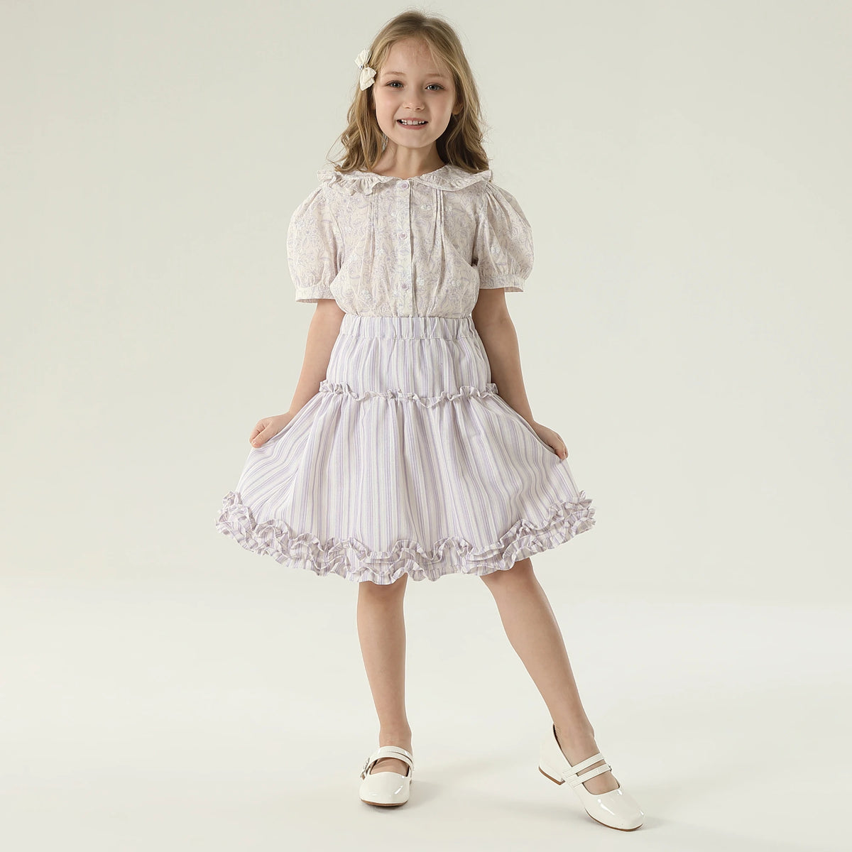 قميص بنمط الزهور للبنات