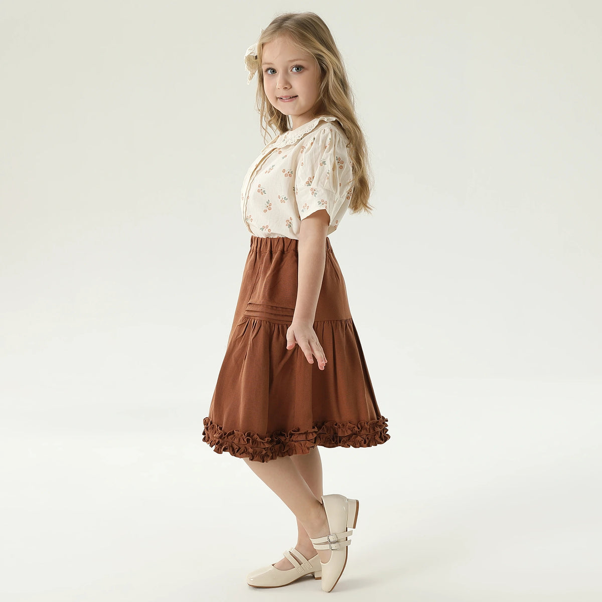 قميص بنمط الزهور للبنات