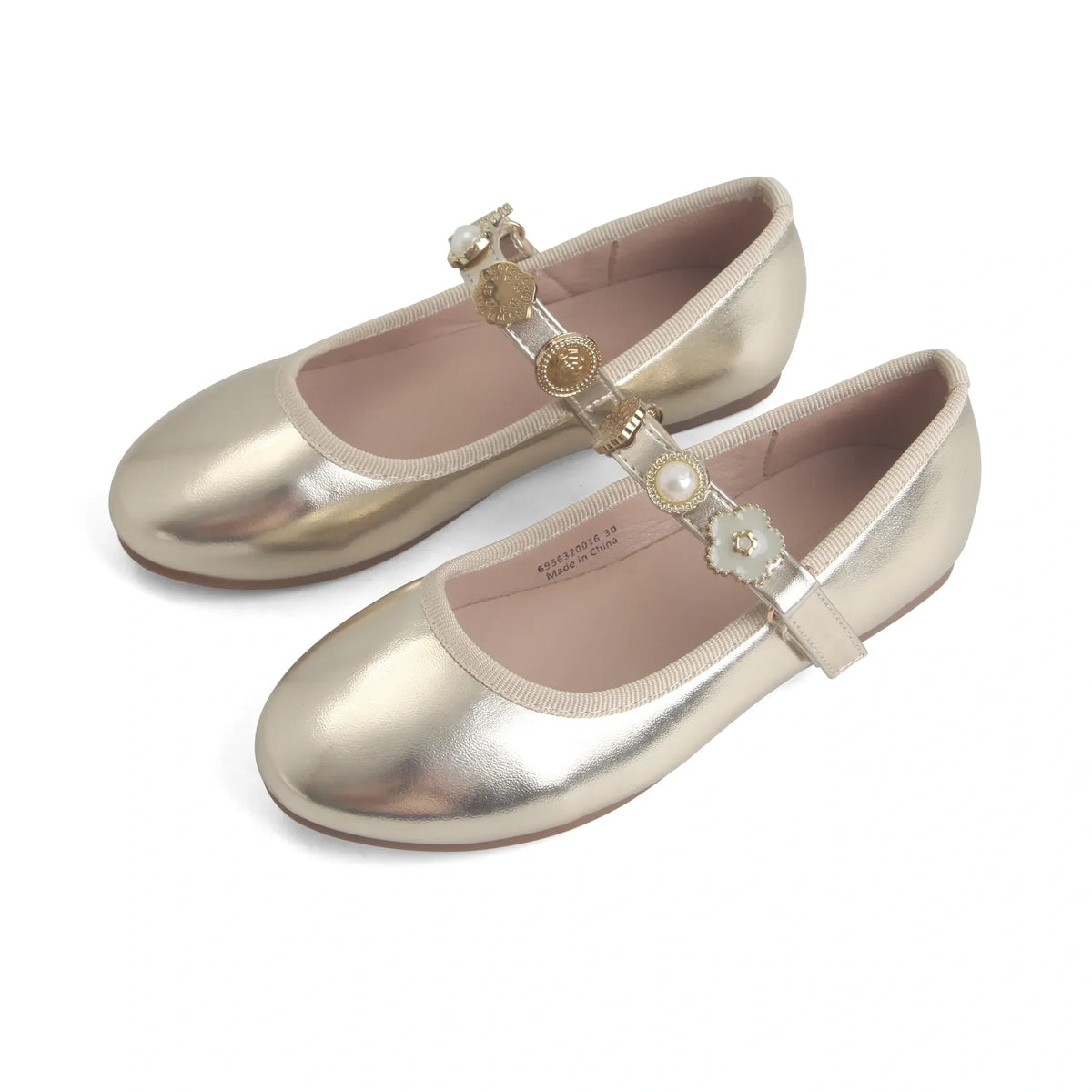 Gold Elegant Shoes for Girls Image