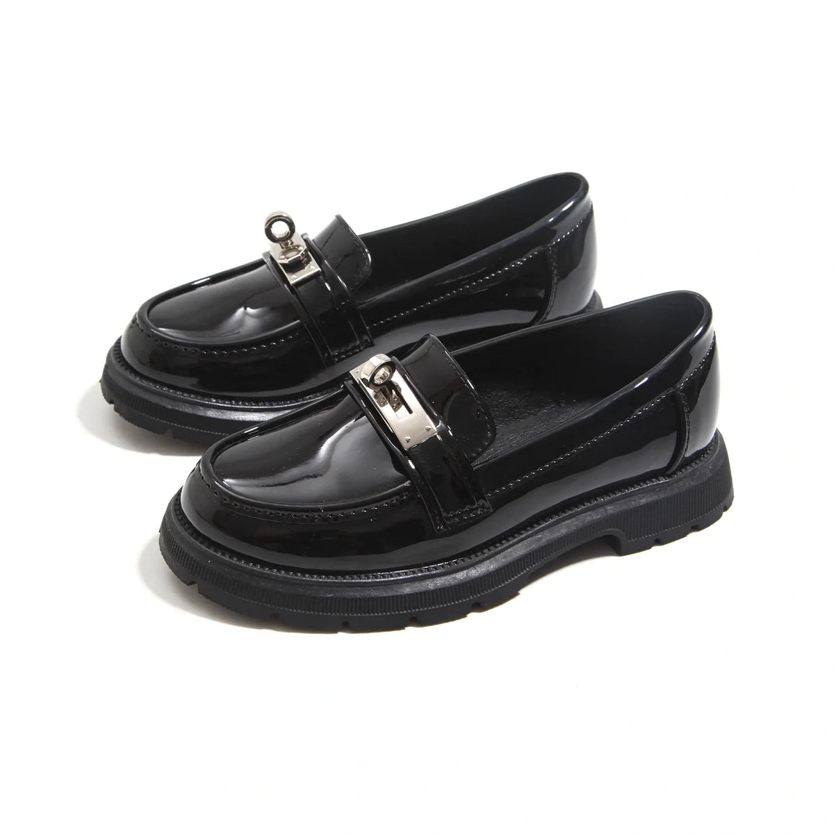 Black Casual Moccasins For Girls Image