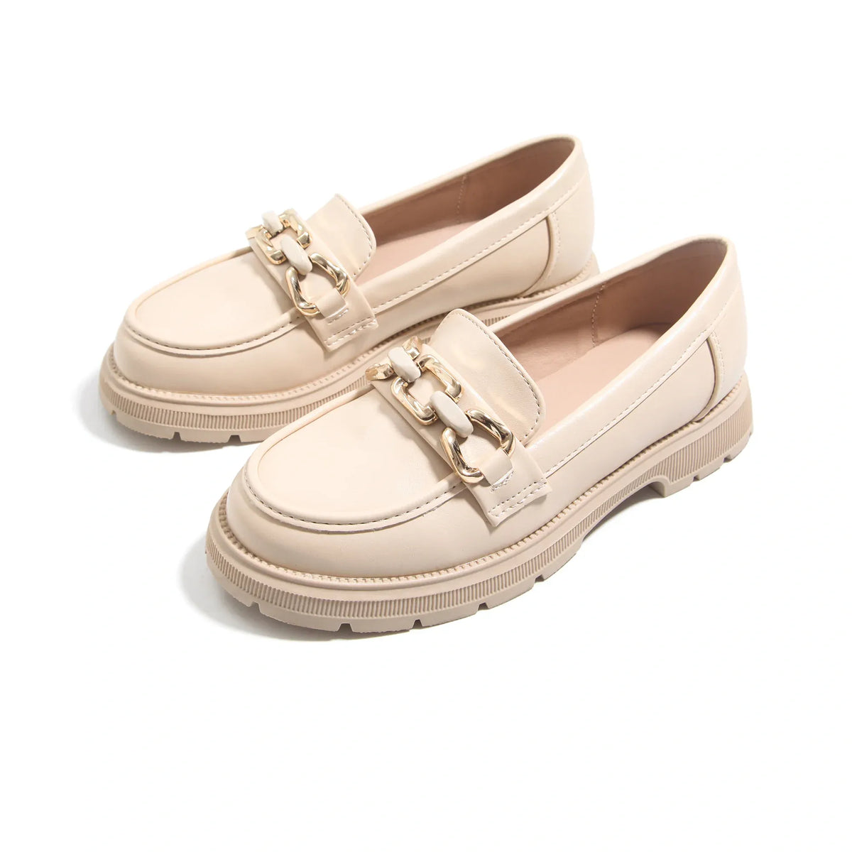 Beige Casual Moccasins For Girls Image