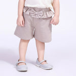 Khaki Plain Shorts for Baby Girl Image