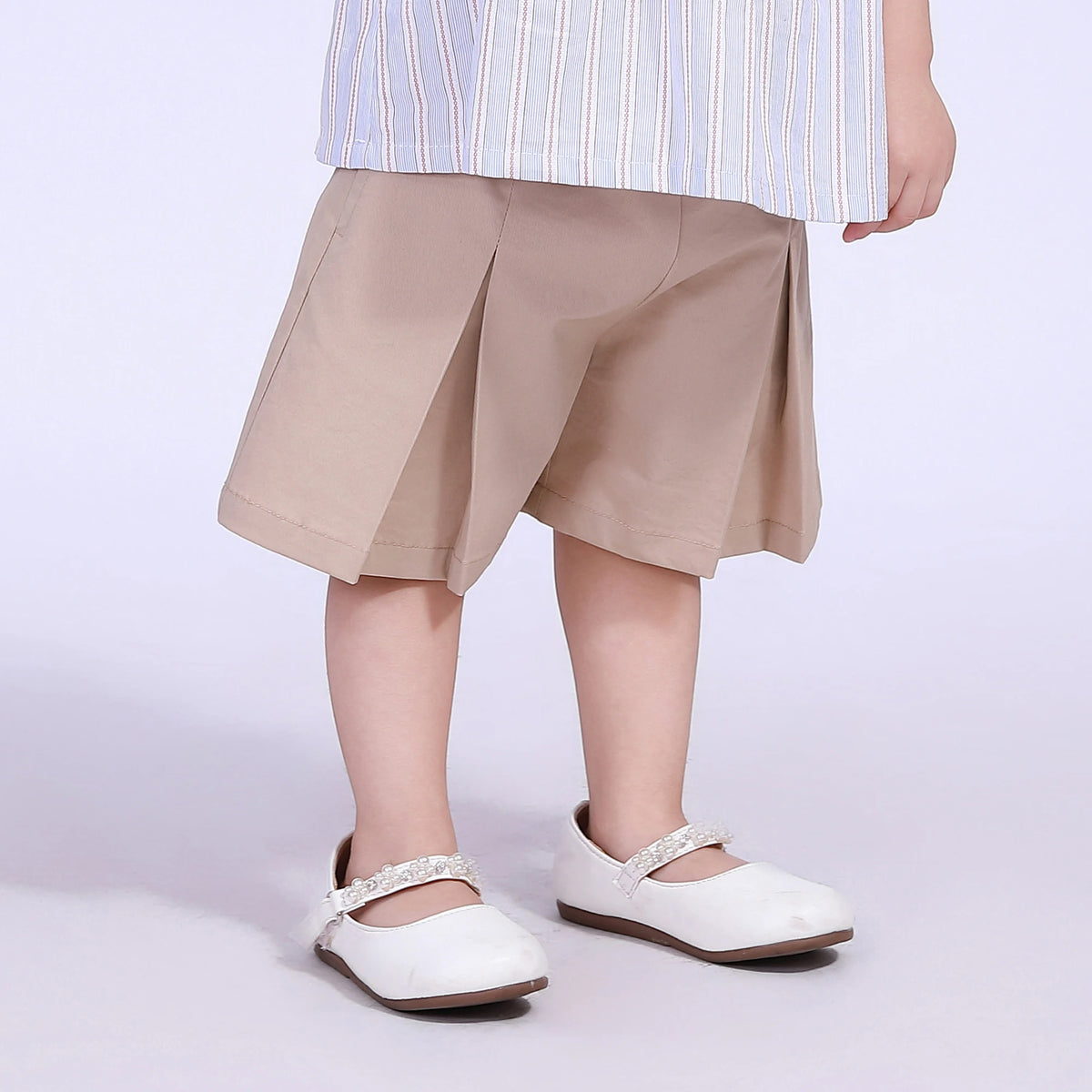 Khaki Plain Shorts for Baby Girl Image