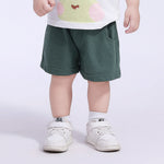 Dark Green Plain Shorts for Baby Boy Image
