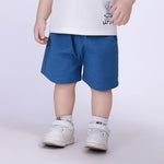 Blue Plain Shorts for Baby Boy Image