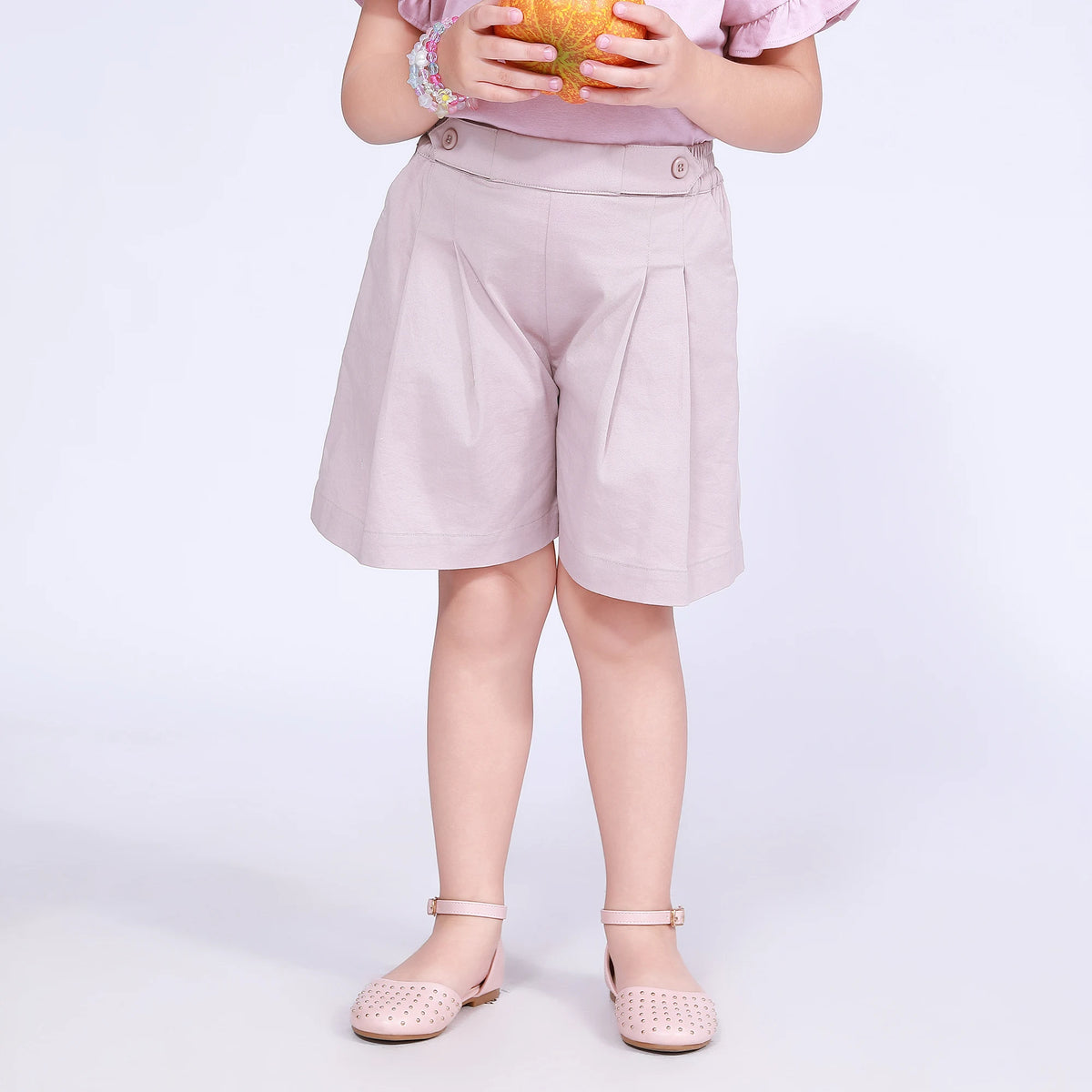 Gray Plain Shorts for Girls Image