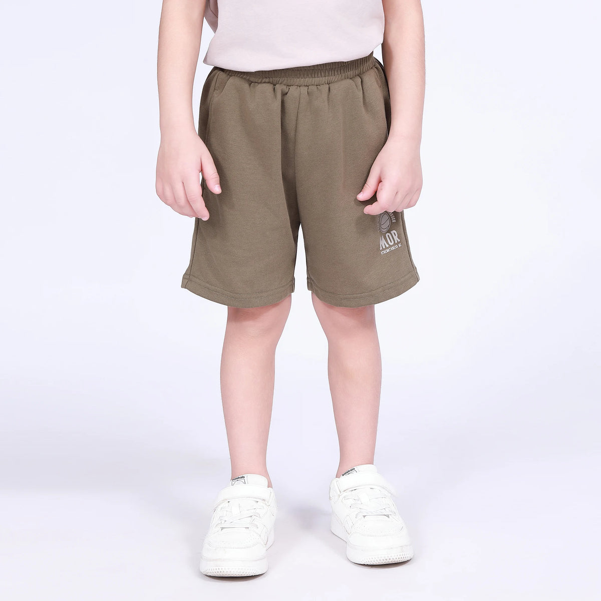 Army Green Printed Shorts for Boys Image