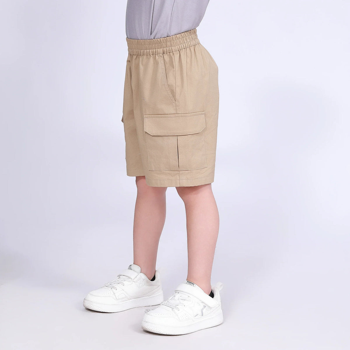 Khaki Plain Shorts for Boys Image