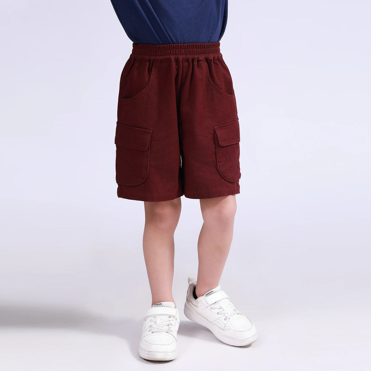 Maroon Plain Shorts for Boys Image