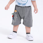 Gray Printed Street Look Shorts for Baby Boy Image