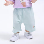 Green Floral Street Look Shorts for Baby Girl Image