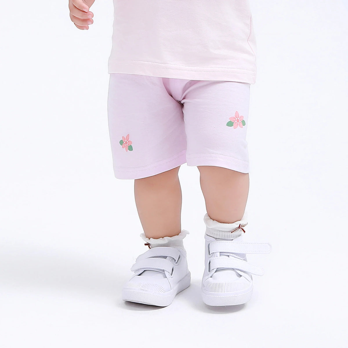 Pink Floral Street Look Shorts for Baby Girl Image