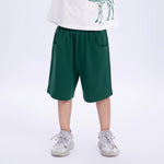 Green Embroidery Casual Shorts for Boys Image