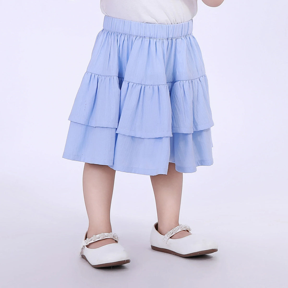 Light Blue Jacquard Skirt for Baby Girl Image