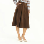 Brown Elegant Plain Skirt for Women Image