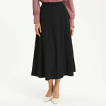 Black Elegant Plain Skirt for Women Image