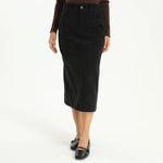 Black Elegant Plain Skirt for Women Image