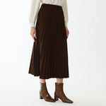 Coffee Elegant Plain Skirt for Women Image