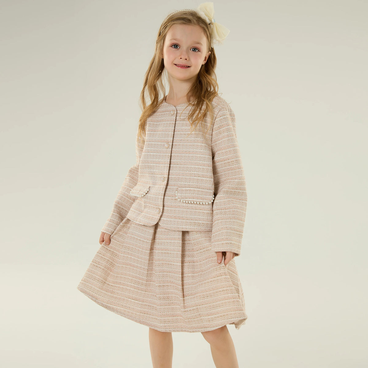 تنورة كاجوال مخططة للبنات