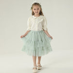 تنورة مزينة بنمط الزهور للبنات